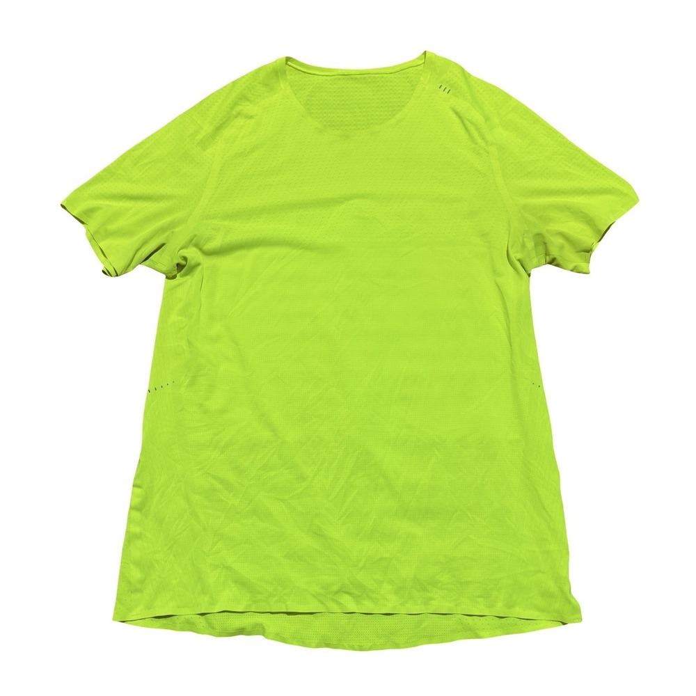 Lululemon Shirt Men's Large Neon Yellow Fast and Free Running Lightweight Tech